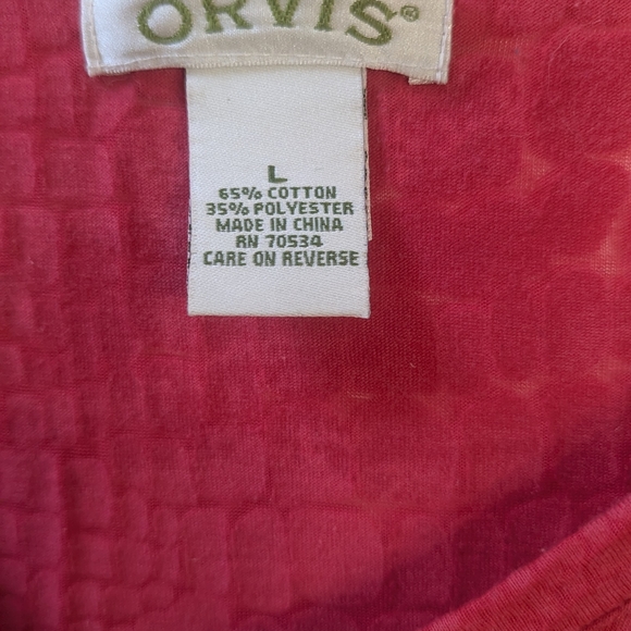Orvis Raspberry Textured V-Neck Tunic - Picture 2 of 5
